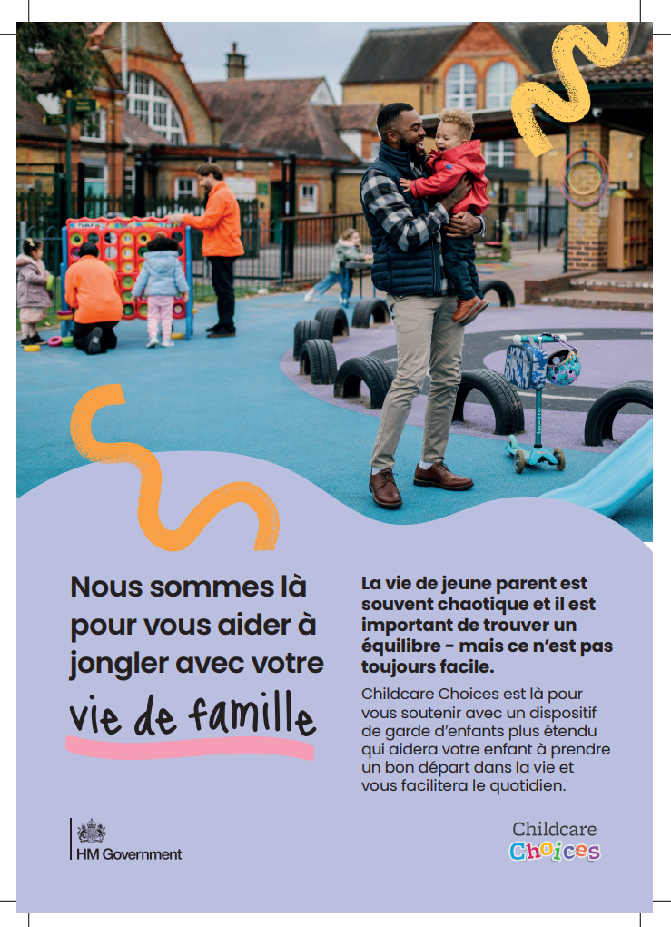 French: Childcare Choices printable leaflet