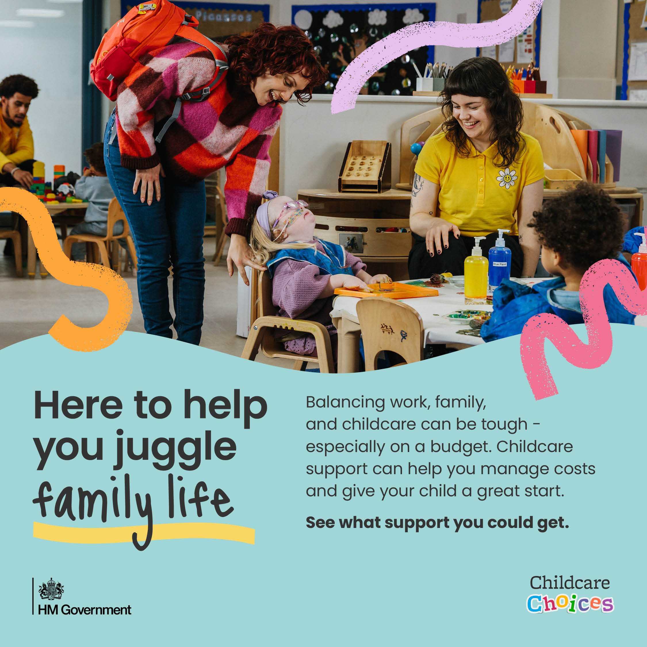 15 and 30 hours childcare support graphic