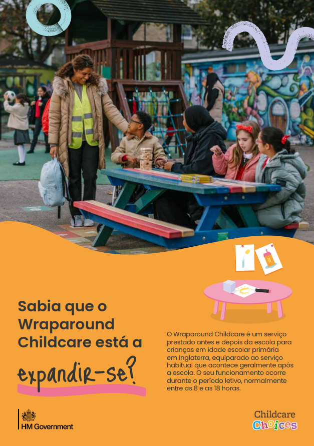 Childcare Choices digital leaflet translated into Portuguese