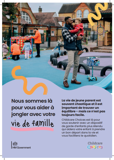 French: Print-ready Childcare Choices leaflet